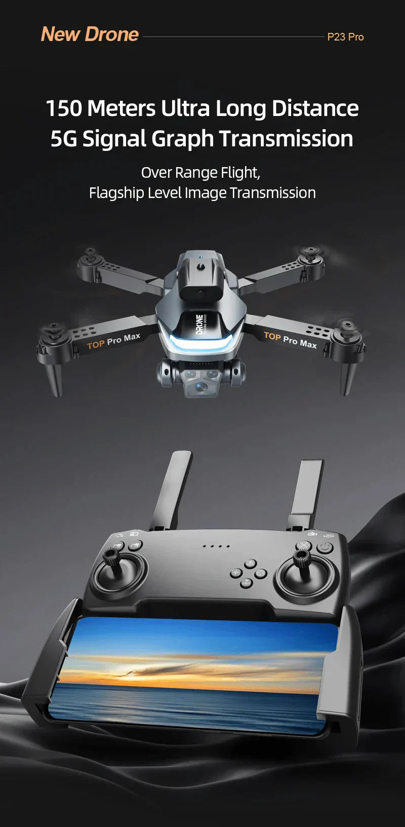 P23 Pro Intelligent Obstacle Avoiding Drone - Foldable Drone